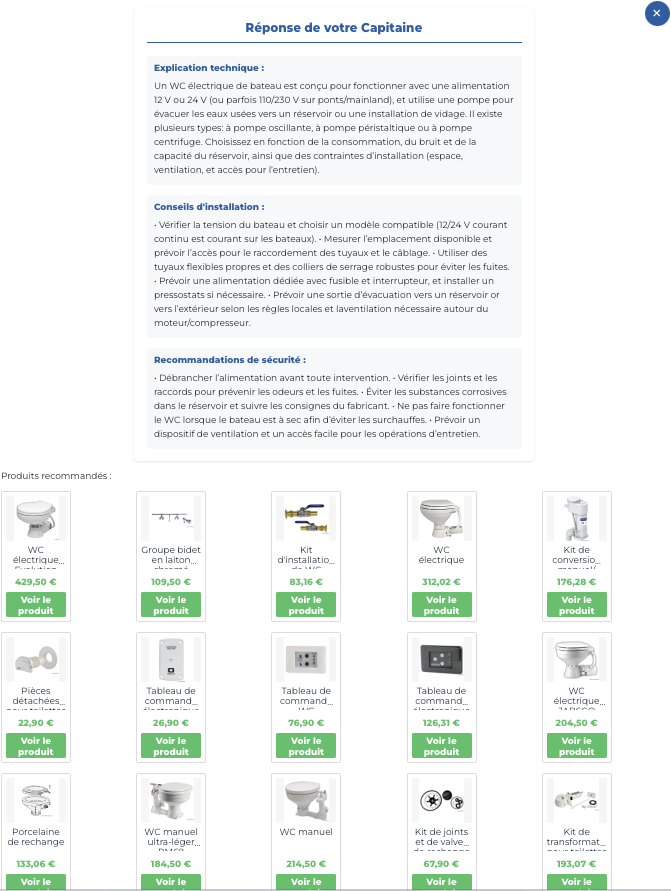 Recherche IA avec résultats contextuels